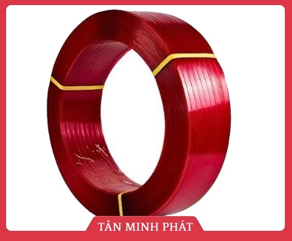 Dây đai PET trơn/caro màu đỏ