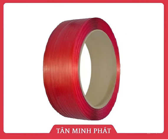 Dây đai PET trơn/caro màu đỏ