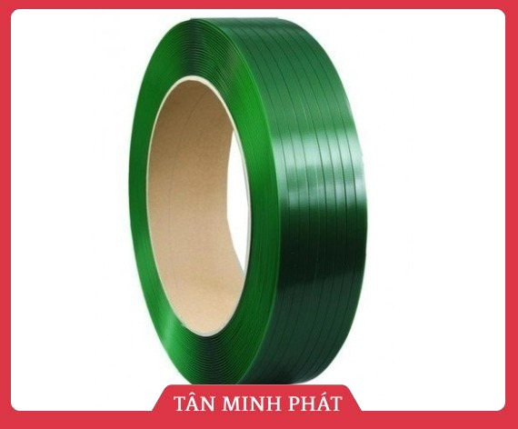 Dây đai PET trơn/caro màu xanh lục