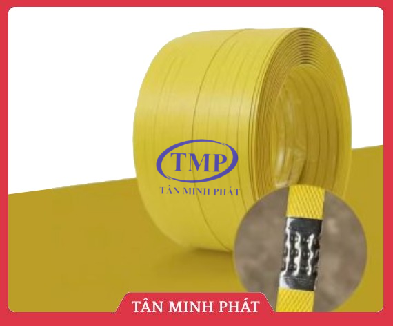 Dây đai PET trơn/caro màu vàng